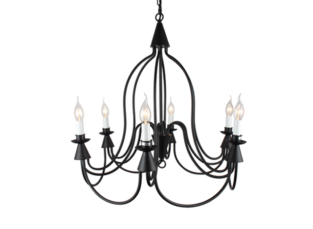 ES075 American Vintage Style Dining Room 6 Arm Metal Chandelier